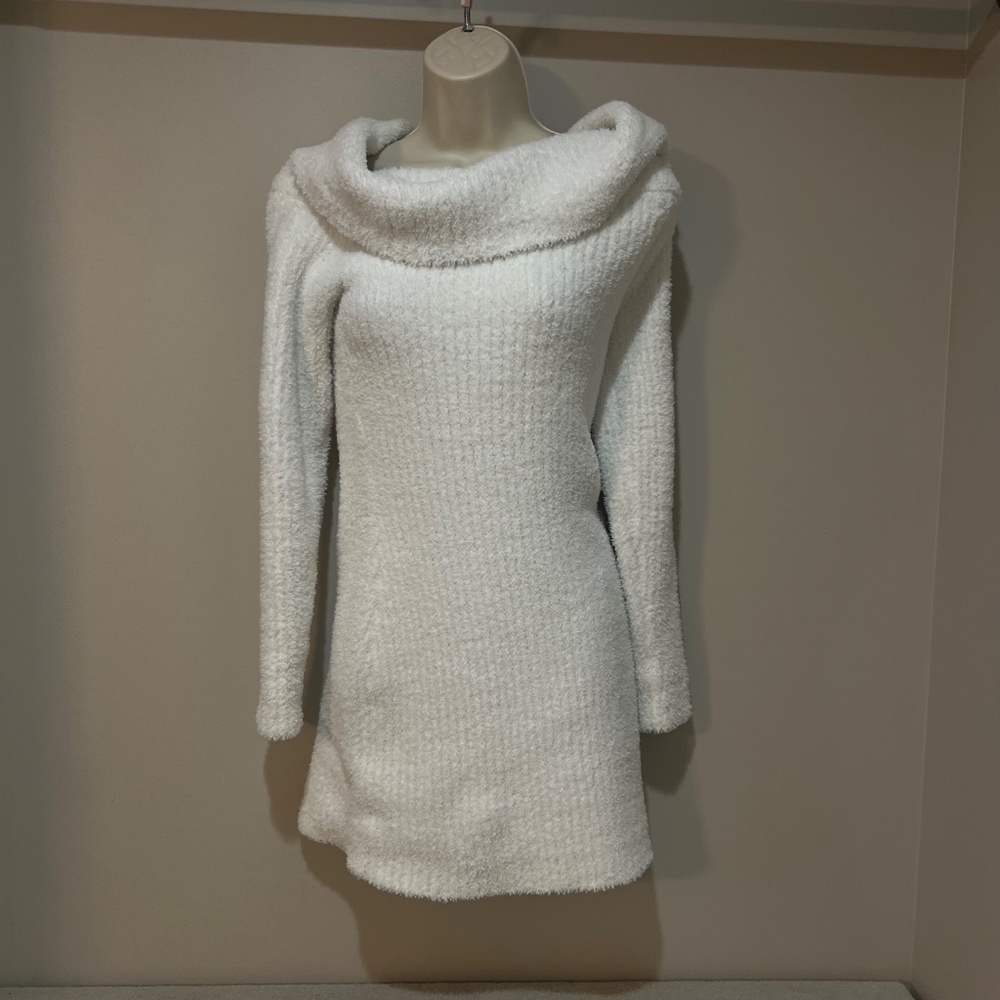 women's Sweater Dress size Medium,  off shoulder winter white